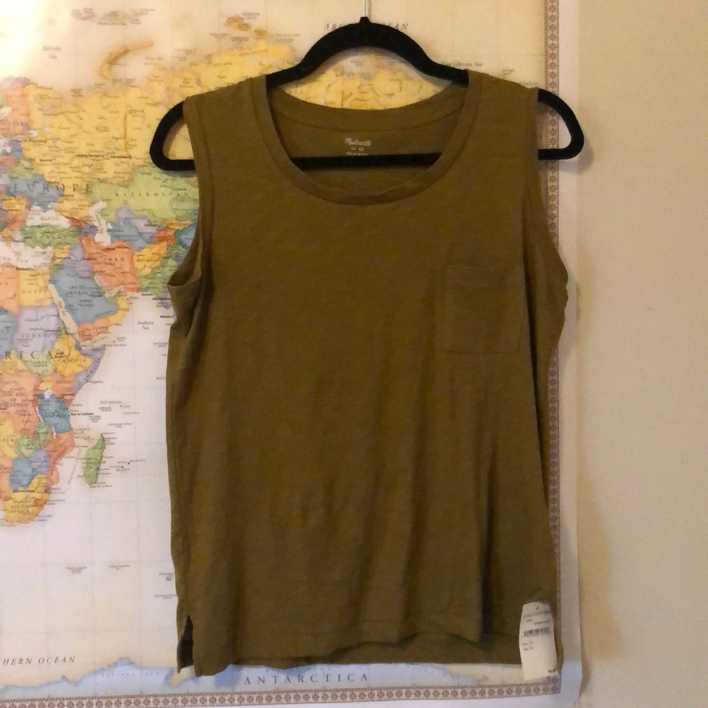NWT Madewell Muscle Tank in Spiced Olive